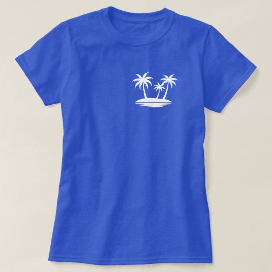 青い夏の樹木のミニマリストのバケーション Tシャツ (デザイン正面)
