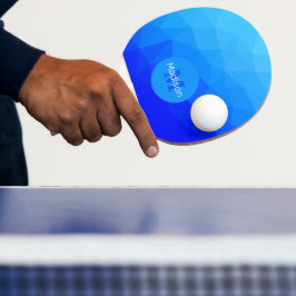 青い夏の海の幾何学的メッシュパターンモノグラム 卓球ラケット