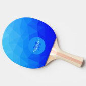 青い夏の海の幾何学的メッシュパターンモノグラム 卓球ラケット (横)