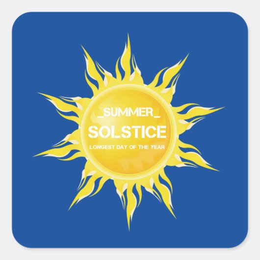 青い夏の至年間で最も長い日 スクエアシール (正面)