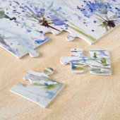 青い夏の花の水色のスケッチ ジグソーパズル (側面)