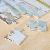 青い夏の花の水色のスケッチ ジグソーパズル (側面)