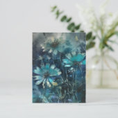 青い夏の花 ポストカード (スタンド正面)