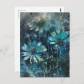 青い夏の花 ポストカード (正面/裏面)