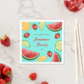 青い夏カラフルのパーティーにジューシーなフルーツ スタンダードカクテルナプキン (インサイチュ)