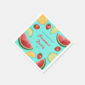 青い夏カラフルのパーティーにジューシーなフルーツ スタンダードカクテルナプキン (角)