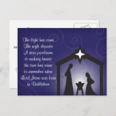 青い夕べのクリスマスの出生の郵便はがき シーズンポストカード (正面/裏面)