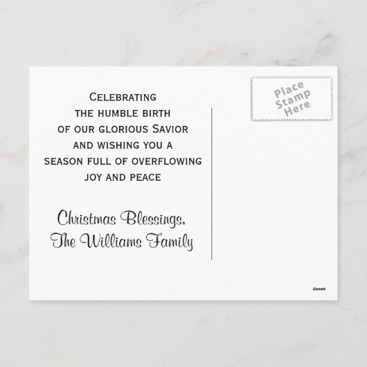 青い夕べのクリスマスの出生の郵便はがき シーズンポストカード (裏面)