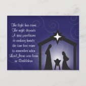 青い夕べのクリスマスの出生の郵便はがき シーズンポストカード (正面)