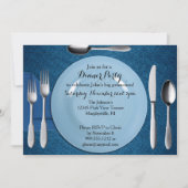 青い夕食のパーティの招待状 招待状 (正面)