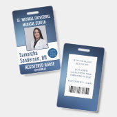 青い外科用医療IDロゴの従業員 バッジ (正面＆裏面)