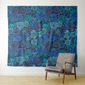 青い多肉質の庭 タペストリー (インサイチュ(横))