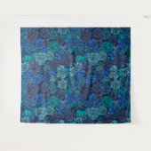 青い多肉質の庭 タペストリー (正面(横))