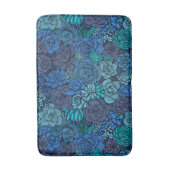 青い多肉質の庭 バスマット (正面縦)