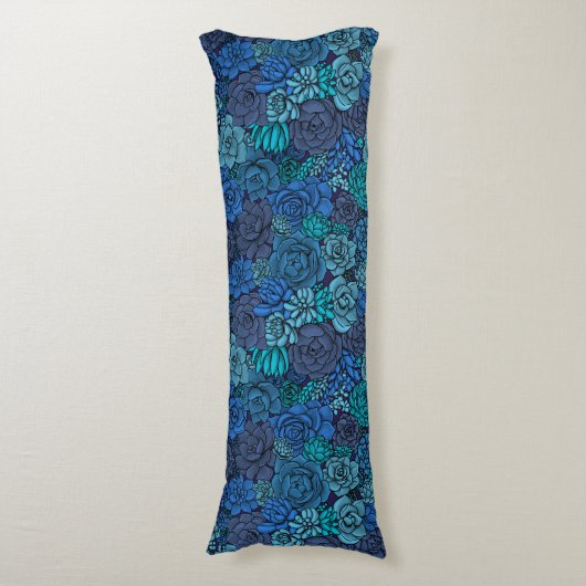 青い多肉質の庭 ボディピロー (正面縦)