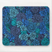 青い多肉質の庭 マウスパッド (正面)