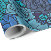 青い多肉質の庭 ラッピングペーパー (ロールコーナー)