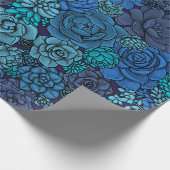 青い多肉質の庭 ラッピングペーパー (角)