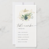 青い多肉質カボチャのシーティングチャートテーブル番号 サンキューカード (裏面)