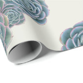 青い多肉食オンベージュ色すべての行事ギフトラップ ラッピングペーパー (ロールコーナー)