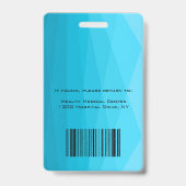 青い多角形と写真 バッジ (裏面)