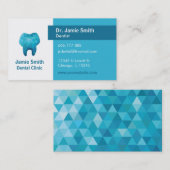 青い多角形のモルの歯の歯科医の名刺 名刺 (正面/裏面)