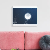 青い夜のタンポポ キャンバスウォールアート - 星空 キャンバスプリント (インサイチュ (リビング))