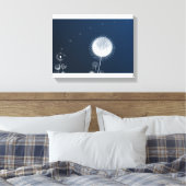 青い夜のタンポポ キャンバスウォールアート - 星空 キャンバスプリント (インサイチュ (寝室))