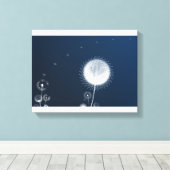 青い夜のタンポポ キャンバスウォールアート - 星空 キャンバスプリント (インサイチュ (ウッドフロア))