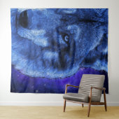 青い夜澄んの狼 タペストリー (インサイチュ(横))
