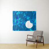 青い夜空に蝶が飛び交う月並み タペストリー (インサイチュ(横))