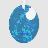 青い夜空に蝶、月並み オーナメント (正面)