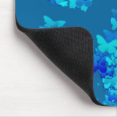 青い夜空に蝶、月並み マウスパッド (コーナー)