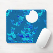 青い夜空に蝶、月並み マウスパッド (マウス)