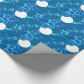 青い夜空に蝶、月並み ラッピングペーパー (角)