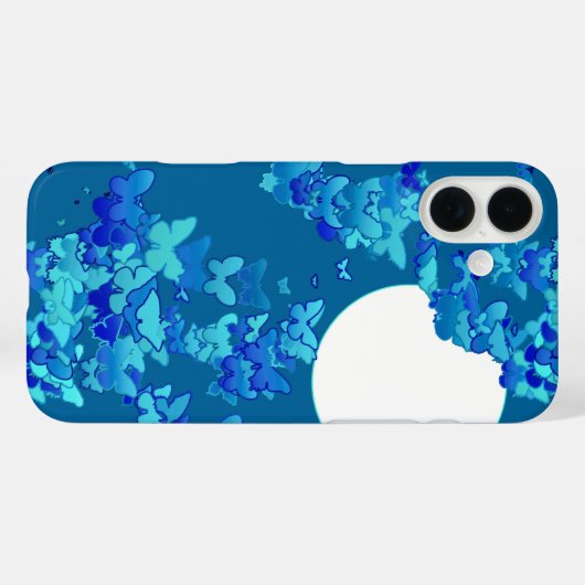 青い夜空に蝶、月並み Case-Mate iPhoneケース (裏面 (横))