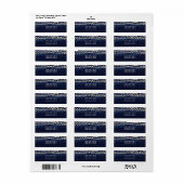 青い夜空のストリングライト おしゃれな結婚式ラベル ラベル (フルシート)