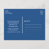 青い夜空のストリングライト Save Date ポストカード (裏面)