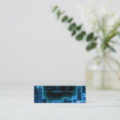 青い夜DJのbusinesscard スキニー名刺 (スタンド正面)