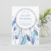 青い夢のキャッチャーの誕生日の招待状 招待状 (スタンド正面)