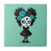 青い大きい目を持つ死んだ女の子の内気な日 タイル (正面)