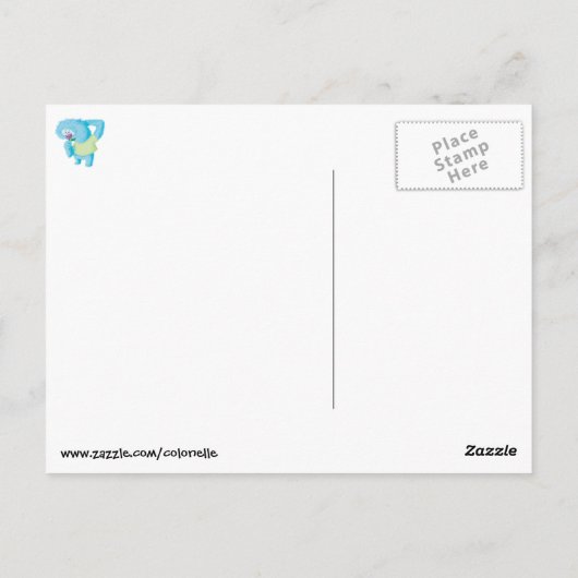 青い大きな毛皮の怪物 ポストカード (裏面)