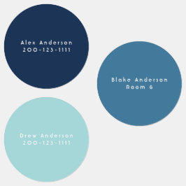 青い大きな防水接着剤キッズラベル ラベル