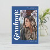 青い大学院生の台本3枚の写真の卒業 招待状 (スタンド正面)