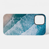 青い大海の波 砂浜 iPhoneケース (裏面横)