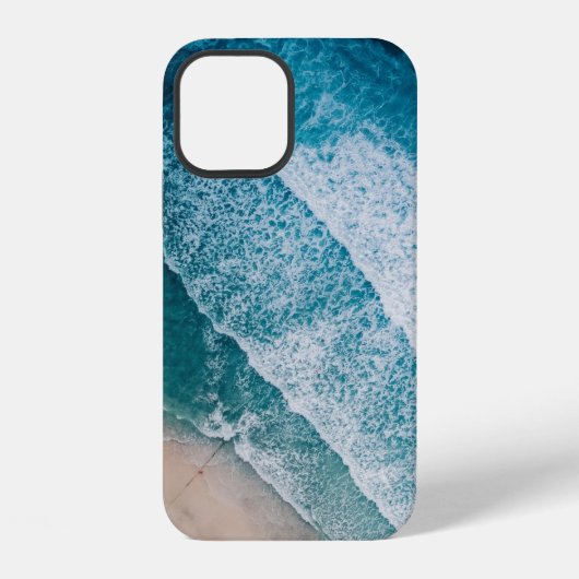 青い大海の波 砂浜 iPhoneケース (裏面)