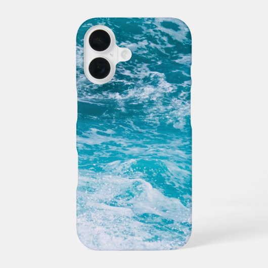 青い大海の波 iPhone 16ケース (裏面)