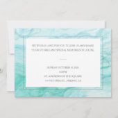 青い大理石と生活の写真お祝い 招待状 (裏面)