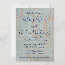 青い大理石と結婚銅 招待状