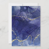 青い大理石に金の星 ユダヤ教のバル・ミツヴァの案内 招待状 (裏面)